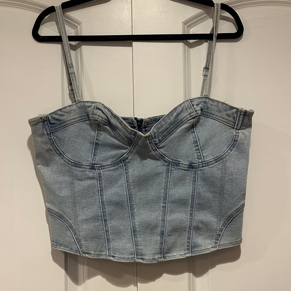 Denim Bustier Top NWT